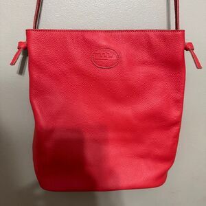 M.I.L.A Pebbled Red Leather Bucket Bag